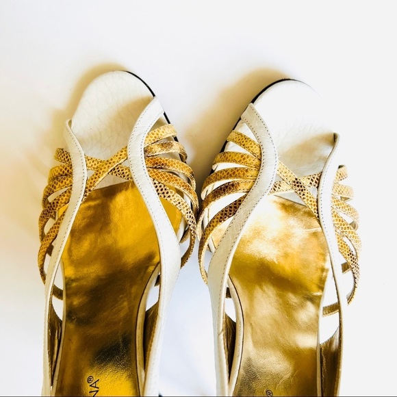 Dolce and Gabbana Leather & Exotic Summer Peep-toe Slingback Sandal Heels 38 - Picture 10 of 14